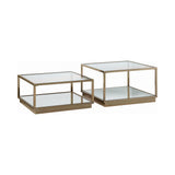 Renee 2-Piece Square Occasional Set Rose Brass - Ella Furniture