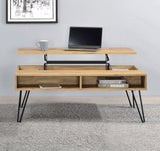 Fanning Lift Top Storage Coffee Table Golden Oak And Black - Ella Furniture