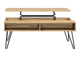 Fanning Lift Top Storage Coffee Table Golden Oak And Black - Ella Furniture