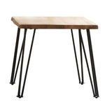 Zander End Table With Hairpin Leg Natural And Matte Black - Ella Furniture