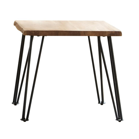 Zander End Table With Hairpin Leg Natural And Matte Black - Ella Furniture