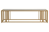 Adri Metal Frame Coffee Table Matte Brass - Ella Furniture