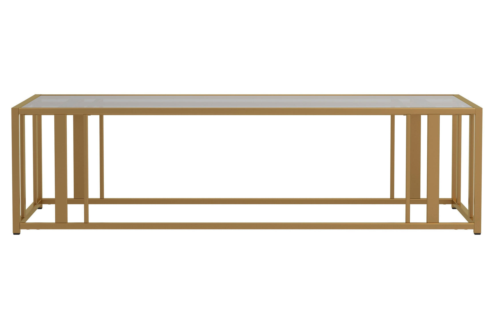 Adri Metal Frame Coffee Table Matte Brass - Ella Furniture