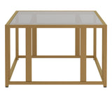 Adri Metal Frame Coffee Table Matte Brass - Ella Furniture