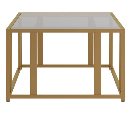 Adri Metal Frame Coffee Table Matte Brass - Ella Furniture
