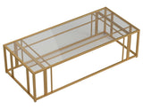 Adri Metal Frame Coffee Table Matte Brass - Ella Furniture