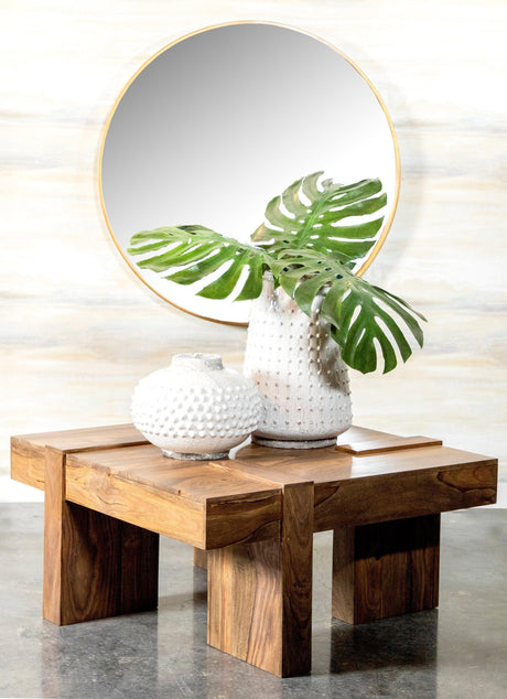 Skeet Wooden Square Coffee Table Natural Sheesham - Ella Furniture