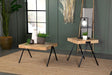 Avery Square End Table With Metal Legs Natural And Black - Ella Furniture