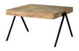 Avery Rectangular Coffee Table With Metal Legs Natural And Black - Ella Furniture