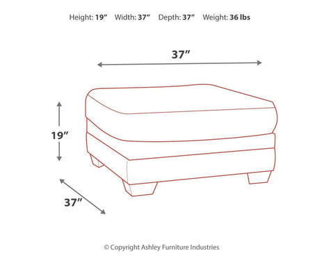 Spacious square ottoman with firm cushioning