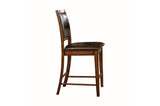 Verona Cherry Brown Solid Wood Faux Leather Upholstered Seat Counter Height Dining Room Set - Ella Furniture