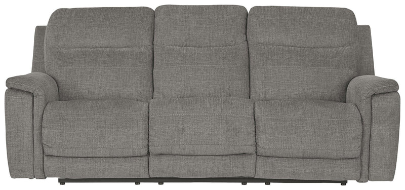 Mouttrie Smoke Chenille Power Reclining Sofa