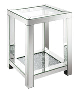 Mozzi Square End Table With Glass Top Mirror - Ella Furniture
