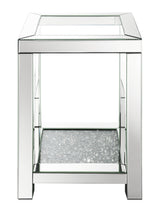 Mozzi Square End Table With Glass Top Mirror - Ella Furniture