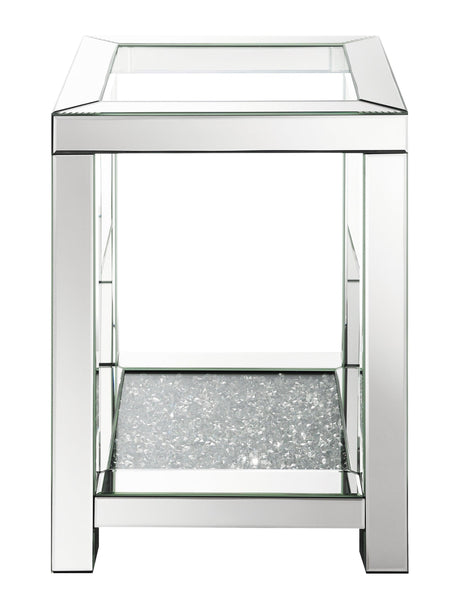 Mozzi Square End Table With Glass Top Mirror - Ella Furniture