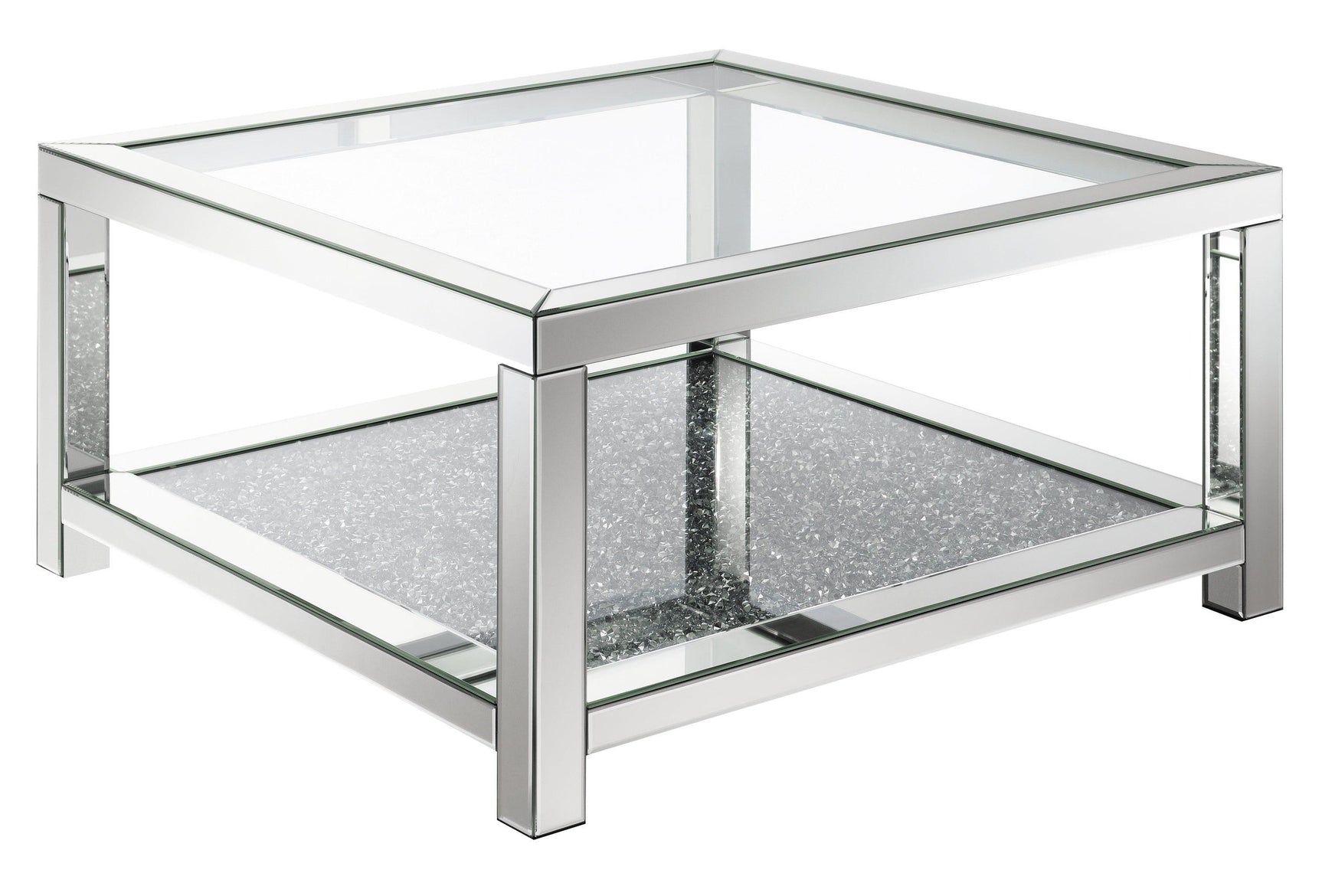 Mozzi Rectangular Coffee Table With Glass Top Mirror - Ella Furniture