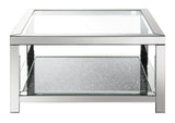 Mozzi Rectangular Coffee Table With Glass Top Mirror - Ella Furniture