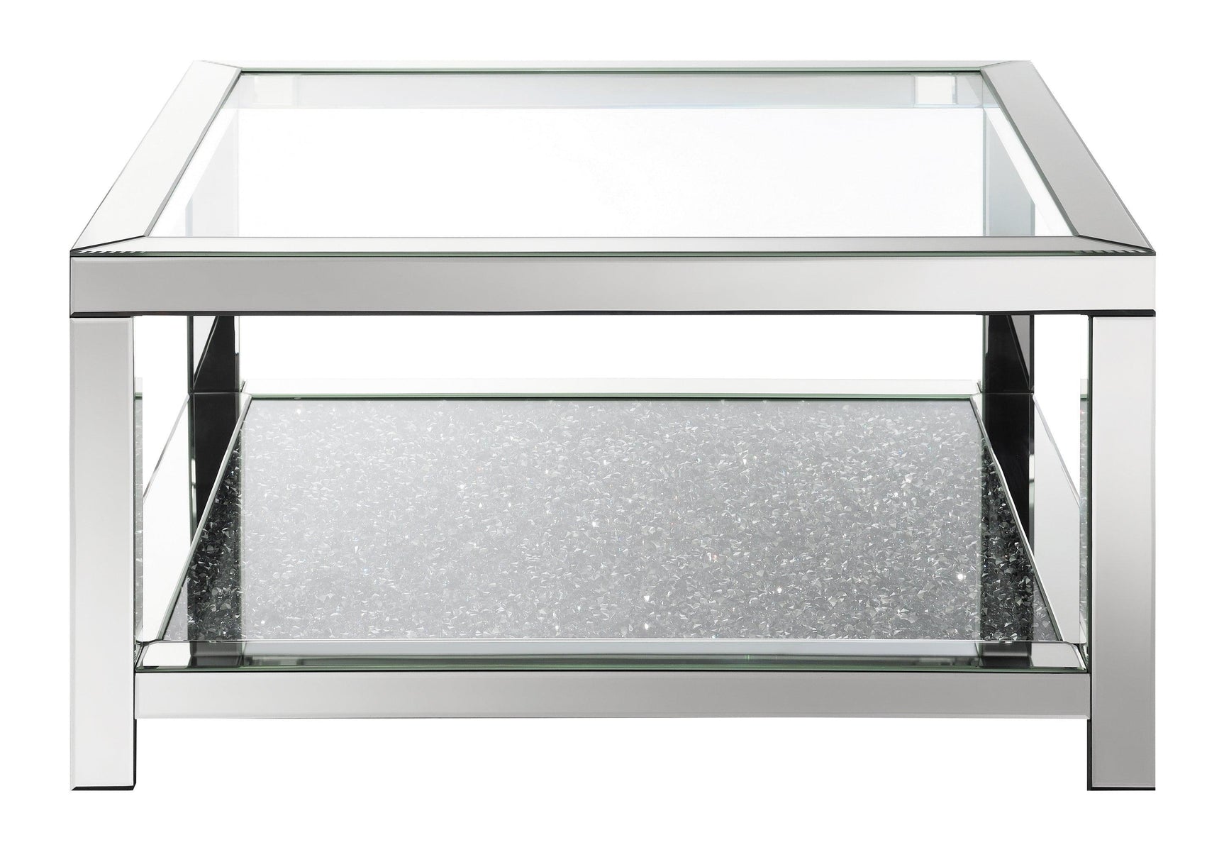 Mozzi Rectangular Coffee Table With Glass Top Mirror - Ella Furniture