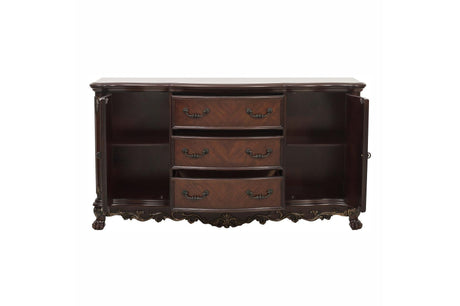 Deryn Park Cherry Modern Classic Traditional Solid Wood Upholstered Oval Dining Room Set - Ella Furniture