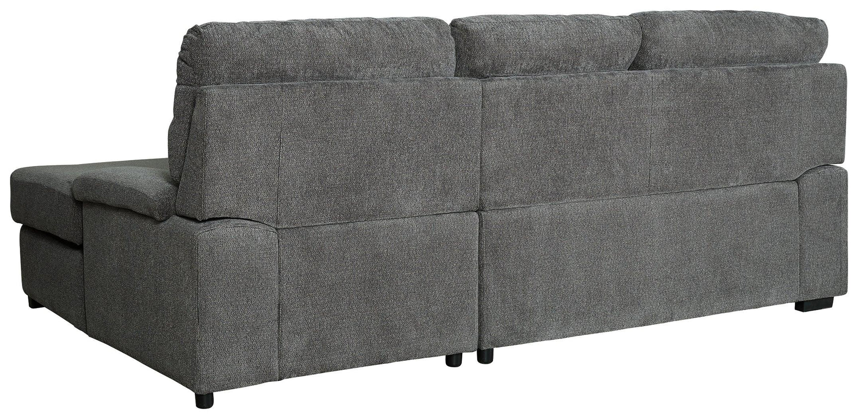 Yantis Gray Chenille 2-Piece Sleeper Sectional With Storage - Ella Furniture