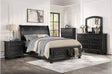 Laurelin Black Sand-through Finish Contemporary Transitional Solid Wood Storage Bedroom Set - Ella Furniture