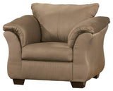 Darcy Mocha Chair And Ottoman - Ella Furniture