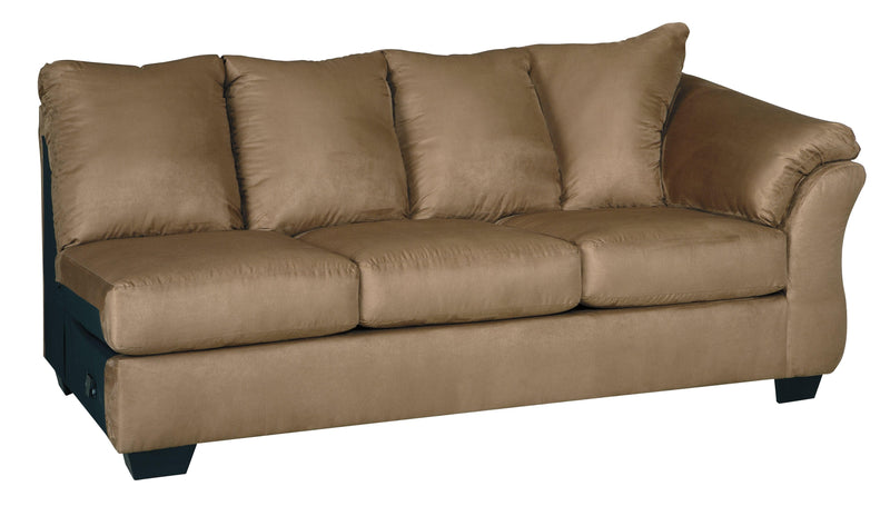 Darcy Mocha Microfiber 2-Piece Sectional With Chaise - Ella Furniture