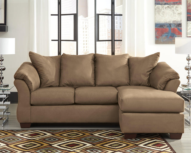 Darcy Mocha Microfiber Sofa Chaise - Ella Furniture