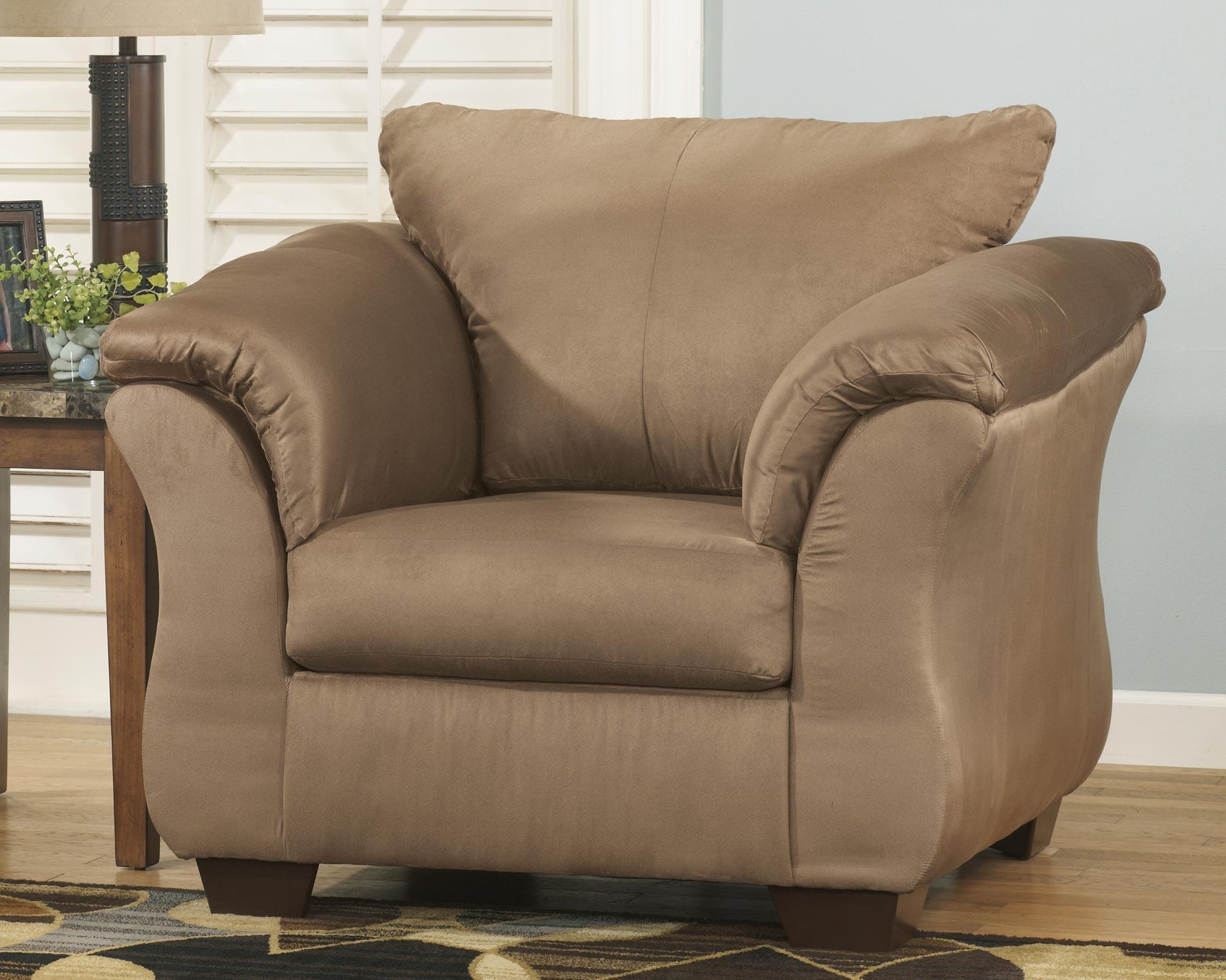 Darcy Mocha Microfiber Chair - Ella Furniture