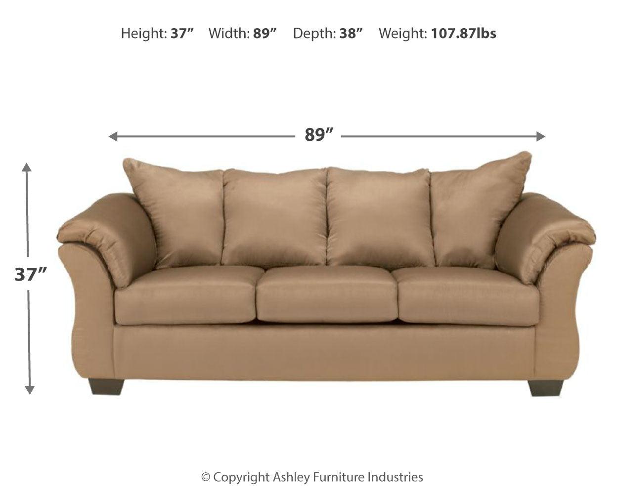 Darcy Mocha Microfiber Sofa - Ella Furniture