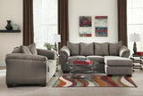 Darcy Cobblestone Microfiber Sofa Chaise - Ella Furniture