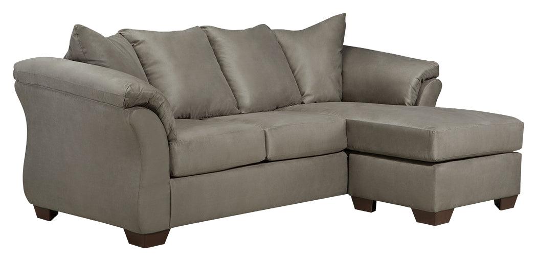 Darcy Cobblestone Microfiber Sofa Chaise - Ella Furniture