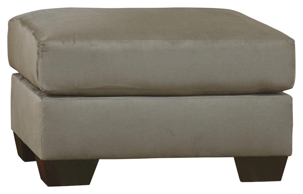 Darcy Cobblestone Microfiber Ottoman - Ella Furniture