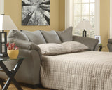 Darcy Cobblestone Microfiber Full Sofa Sleeper - Ella Furniture