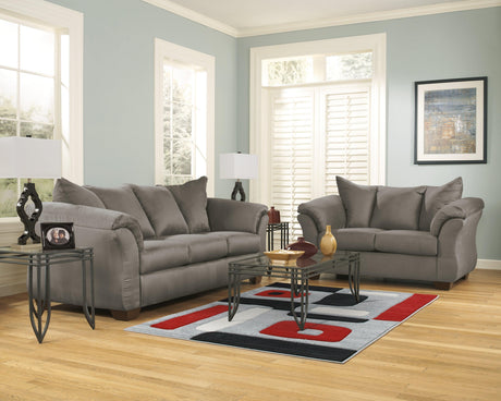 Darcy Cobblestone Microfiber Sofa - Ella Furniture