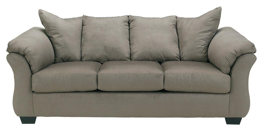 Darcy Cobblestone Microfiber Sofa - Ella Furniture