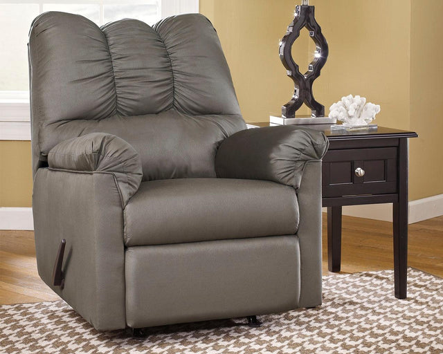 Darcy Cobblestone Microfiber Recliner - Ella Furniture