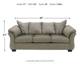 Darcy Cobblestone Microfiber Sofa - Ella Furniture