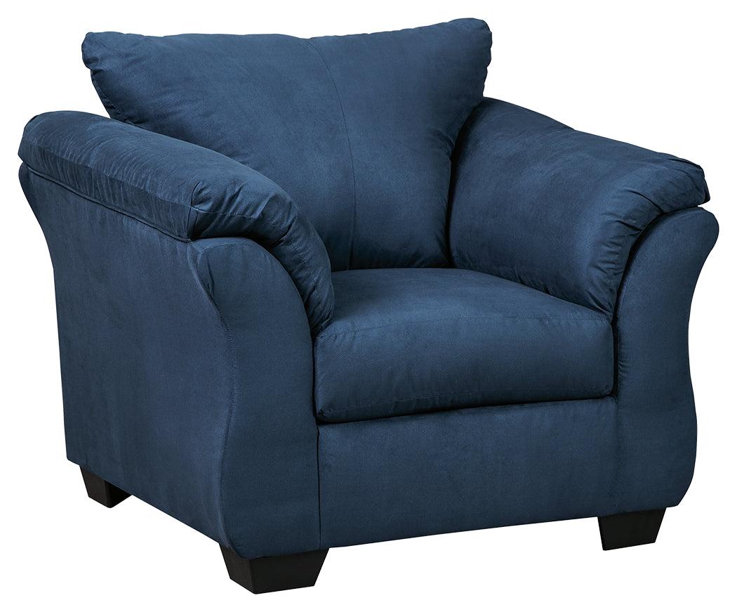 Darcy Blue Microfiber Chair - Ella Furniture