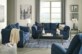 Darcy Blue Microfiber Loveseat - Ella Furniture