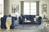 Darcy Blue Microfiber Loveseat - Ella Furniture