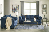 Darcy Blue Microfiber Loveseat - Ella Furniture