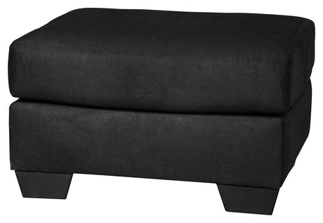 Darcy Black Microfiber Ottoman - Ella Furniture