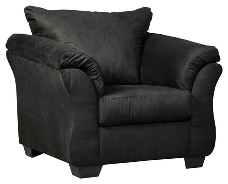 Darcy Black Microfiber Chair - Ella Furniture