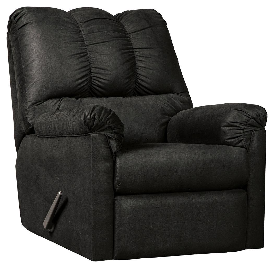 Darcy Black Microfiber Recliner - Ella Furniture