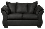 Darcy Black Microfiber Loveseat - Ella Furniture