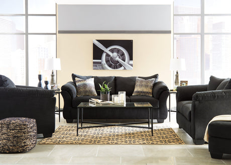 Darcy Black Microfiber Sofa - Ella Furniture