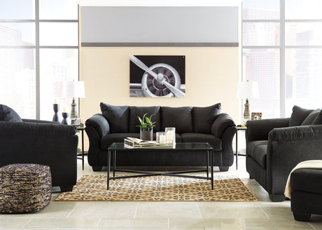 Darcy Black Microfiber Sofa - Ella Furniture