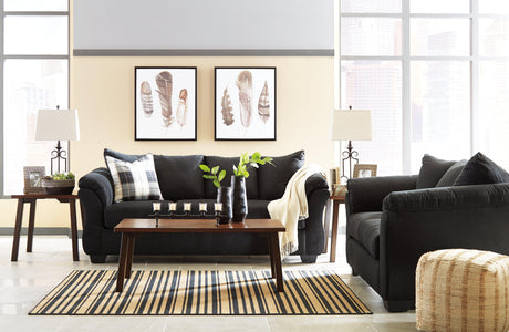 Darcy Black Microfiber Sofa - Ella Furniture