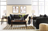 Darcy Black Microfiber Loveseat - Ella Furniture